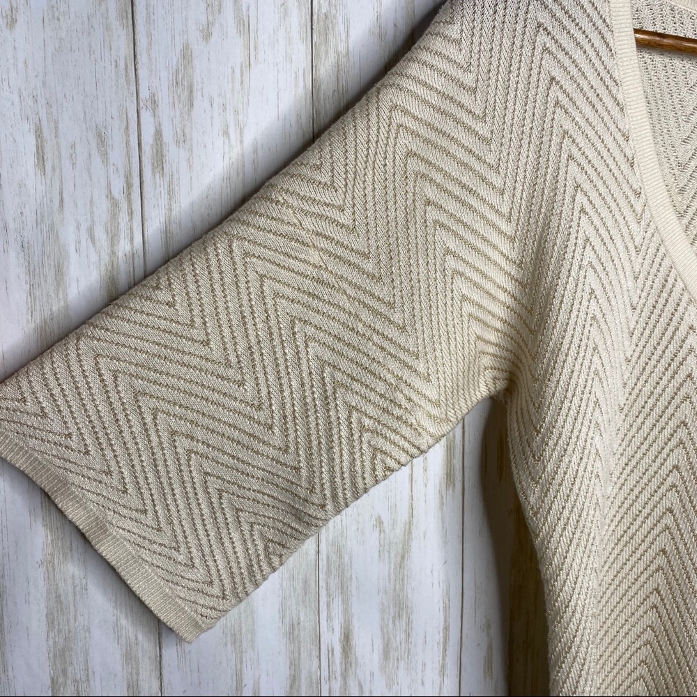 🍋 Classiques Entier Cream and Gold Cardigan Small - Picture 5 of 7